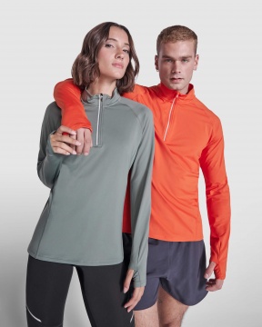 ESTAMBUL WOMAN - Women's long sleeve ranglan technical sweatshirt, half zippered, 200 gsm.