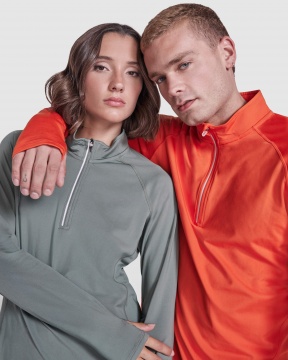 ESTAMBUL WOMAN - Women's long sleeve ranglan technical sweatshirt, half zippered, 200 gsm.