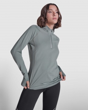 ESTAMBUL WOMAN - Women's long sleeve ranglan technical sweatshirt, half zippered, 200 gsm.