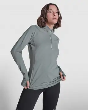 ESTAMBUL WOMAN - Women's long sleeve ranglan technical sweatshirt, half zippered, 200 gsm.