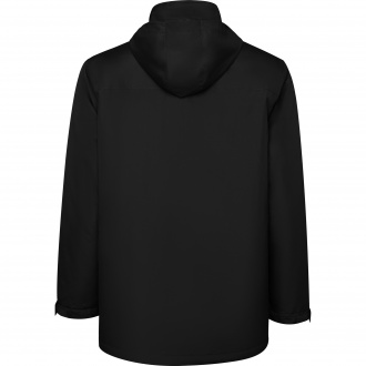 AMERICA - Waterproof jacket with quilted lining. High collar and retractable hood. 100% Recycled Polyester, 400g/m². 