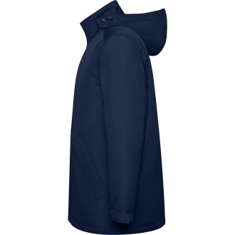 AMERICA - Waterproof jacket with quilted lining. High collar and retractable hood. 100% Recycled Polyester, 400g/m². 