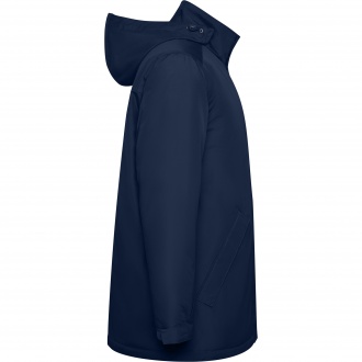 AMERICA - Waterproof jacket with quilted lining. High collar and retractable hood. 100% Recycled Polyester, 400g/m². 