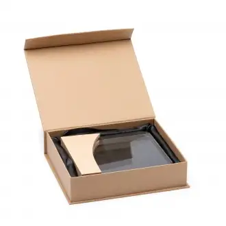 KUDER - Rectangular glass trophy, bamboo base
