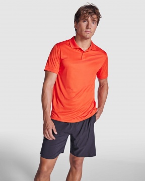 TORMO - Short sleeve technical polo shirt with snap buttons. Recycled polyester, 125 gsm.