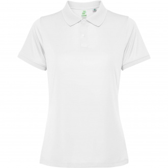 TORMO WOMAN - Women's technical polo shirt with short sleeves and snap buttons. Recycled polyester, 125 gsm.