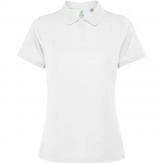TORMO WOMAN - Women's technical polo shirt with short sleeves and snap buttons. Recycled polyester, 125 gsm.