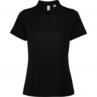 TORMO WOMAN - Women's technical polo shirt with short sleeves and snap buttons. Recycled polyester, 125 gsm.