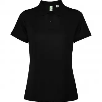 TORMO WOMAN - Women's technical polo shirt with short sleeves and snap buttons. Recycled polyester, 125 gsm.