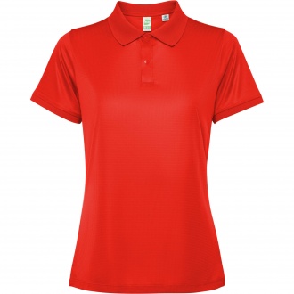 TORMO WOMAN - Women's technical polo shirt with short sleeves and snap buttons. Recycled polyester, 125 gsm.