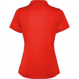 TORMO WOMAN - Women's technical polo shirt with short sleeves and snap buttons. Recycled polyester, 125 gsm.