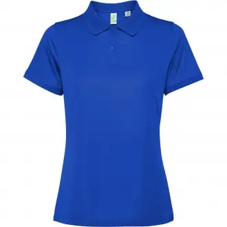 TORMO WOMAN - Women's technical polo shirt with short sleeves and snap buttons. Recycled polyester, 125 gsm.
