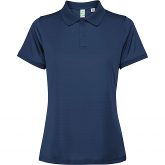 TORMO WOMAN - Women's technical polo shirt with short sleeves and snap buttons. Recycled polyester, 125 gsm.