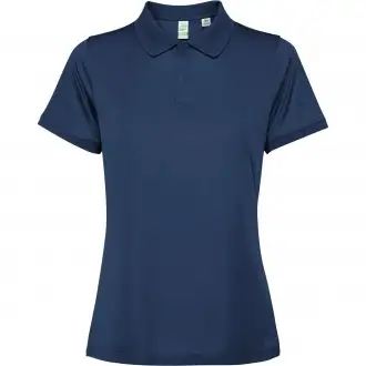 TORMO WOMAN - Women's technical polo shirt with short sleeves and snap buttons. Recycled polyester, 125 gsm.