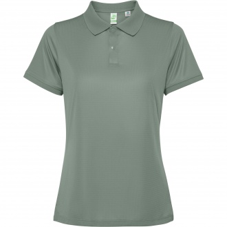 TORMO WOMAN - Women's technical polo shirt with short sleeves and snap buttons. Recycled polyester, 125 gsm.