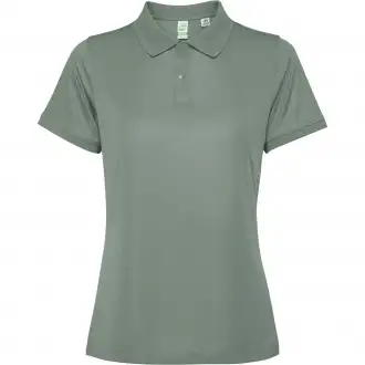 TORMO WOMAN - Women's technical polo shirt with short sleeves and snap buttons. Recycled polyester, 125 gsm.