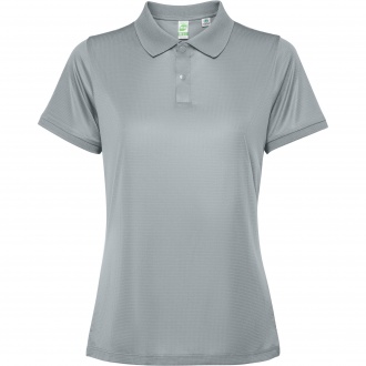 TORMO WOMAN - Women's technical polo shirt with short sleeves and snap buttons. Recycled polyester, 125 gsm.