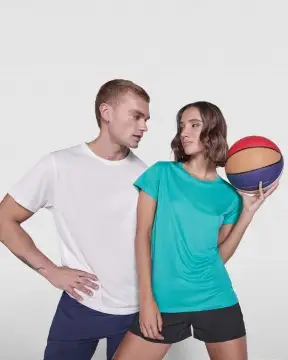 ESTORIL WOMAN - Damska sportowa koszulka techniczna z krótkim rękawem. Poliester z recyklingu, 125 g/m².