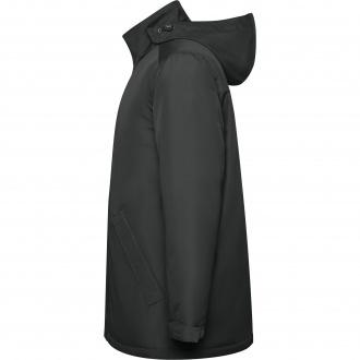 AMERICA - Waterproof jacket with quilted lining. High collar and retractable hood. 100% Recycled Polyester, 400g/m². 