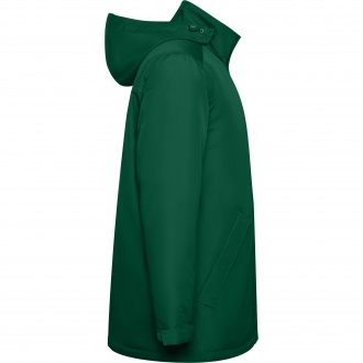 AMERICA - Waterproof jacket with quilted lining. High collar and retractable hood. 100% Recycled Polyester, 400g/m². 