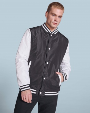 CALIFORNIA - Two-tone unisex jacket with quilted interior, zipper pockets and snap buttons.