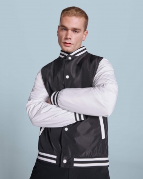 CALIFORNIA - Two-tone unisex jacket with quilted interior, zipper pockets and snap buttons.