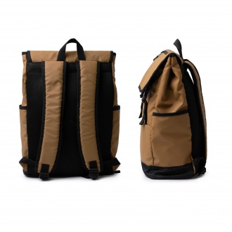 TROIS - PU leather backpack with flap, 20l