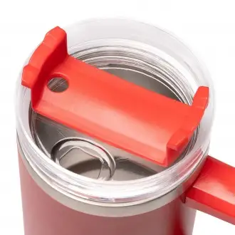 KRANSTON - 870ml stainless steel thermal mug, lid with straw