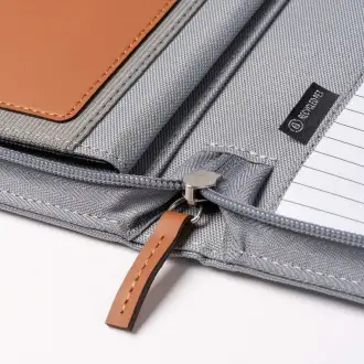 VELIZ - Multifunctional a4 briefcase made of RPET and PU leather with zipper closure