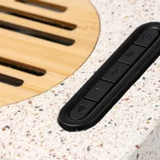 MILER - Wireless speaker with bamboo and terrazzo pattern