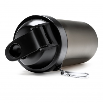 REILY - PP shaker with stainless steel stirrer and carabiner