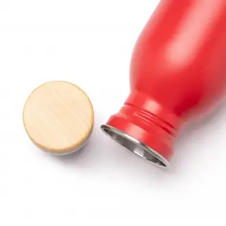  Levu - Bottle made of recycled 304 stainless steel with a matte finish and a bamboo cap. Capacity: 650 ml.
