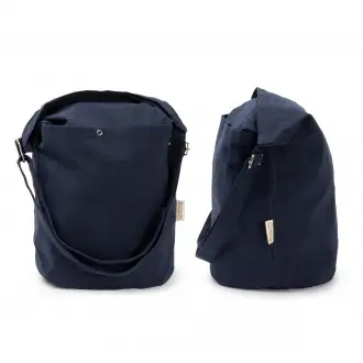 TORLA - Recycled cotton bag (240 gsm), external pocket with button closure
