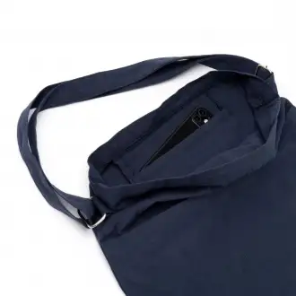 TORLA - Recycled cotton bag (240 gsm), external pocket with button closure