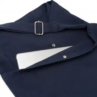TORLA - Recycled cotton bag (240 gsm), external pocket with button closure