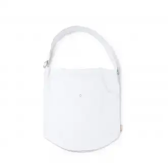 TORLA - Recycled cotton bag (240 gsm), external pocket with button closure