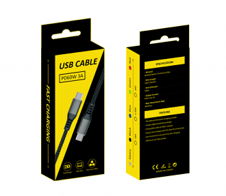 BULLET - USB C - USB C, kabel szybkiego ładowania 60W PD i transfer danych