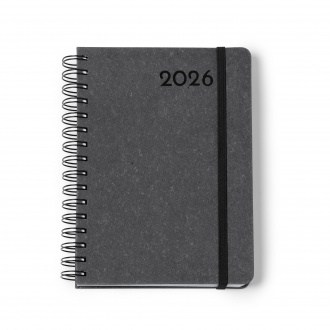 Kurtis - A5 calendar with recycled leather cover and elastic band
