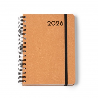 Kurtis - A5 calendar with recycled leather cover and elastic band