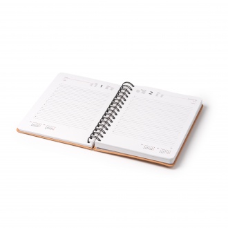Kurtis - A5 calendar with recycled leather cover and elastic band
