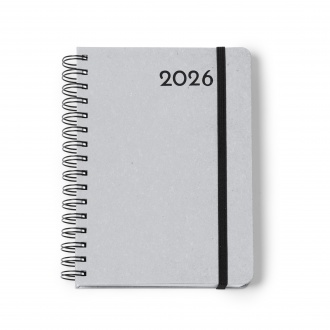 Kurtis - A5 calendar with recycled leather cover and elastic band