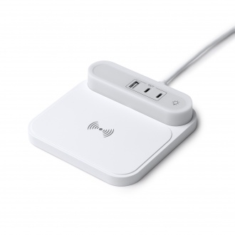TITANUS - Wireless charger with led light and ports (USB-C / USB-A) for charging.