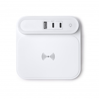 TITANUS - Wireless charger with led light and ports (USB-C / USB-A) for charging.