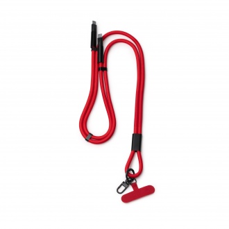 DENKI - Lanyard with smartphone holder and USB-C - USB-C cable.
