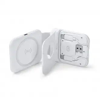 LAREDO - Foldable wireless charger for smartphones, wireless headphones and smartwatches with cable included.