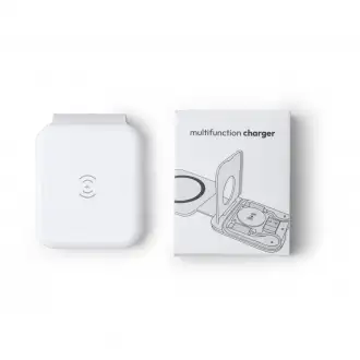 LAREDO - Foldable wireless charger for smartphones, wireless headphones and smartwatches with cable included.