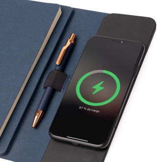 SABIX - Multifunctional folder from RPET with integrated wireless powerbank.