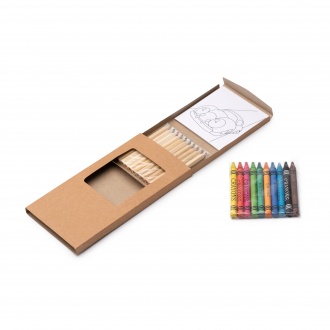PATLEY - Set of 20 crayons (2 types) and drawings to colour in