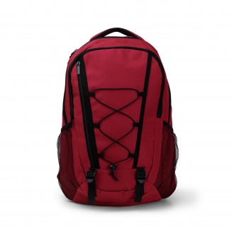 DONKER - 600D polyester backpack with laptop pocket and drawcord on front