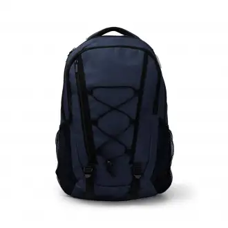 DONKER - 600D polyester backpack with laptop pocket and drawcord on front